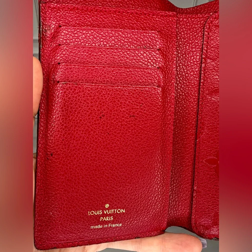 Louis Vuitton Curieuse Red Monogram Empreinte Leather Compact Wallet